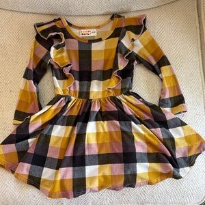 Dot Dot Smile Multicolor Plaid Ruffle Dress